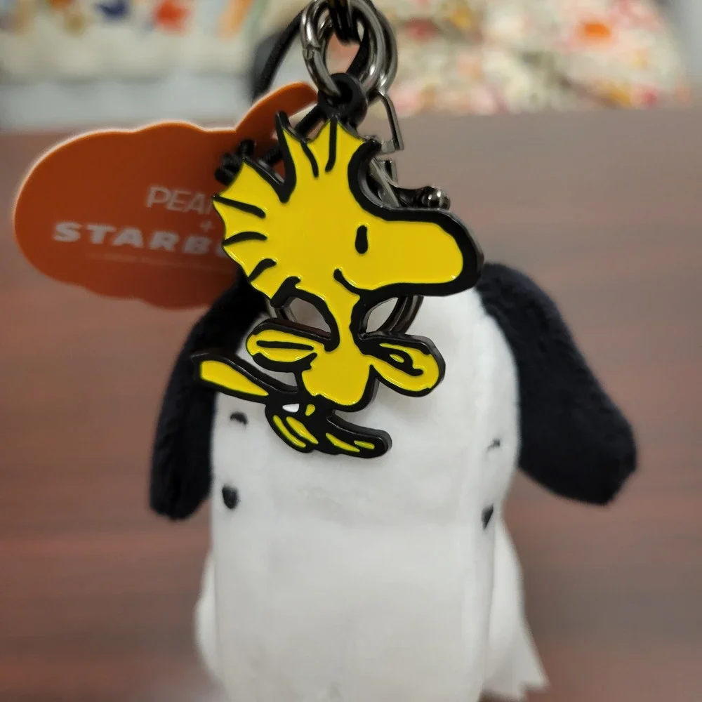 Starbucks Peanuts Snoopy Plush Bag Charm Keychain White Pumpkin Woodstock NWT